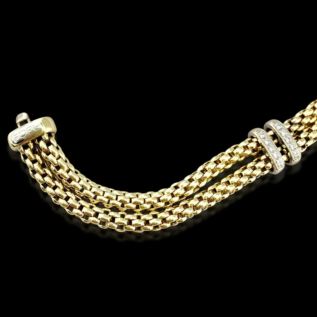 18kt Yellow Gold & Diamond Bracelet by FOPE