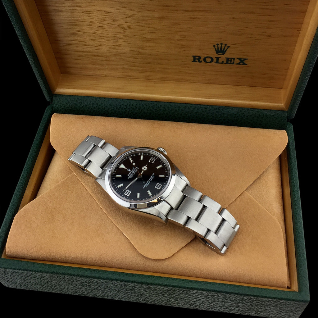 Stainless Steel Rolex Explorer with Original Box & Papers