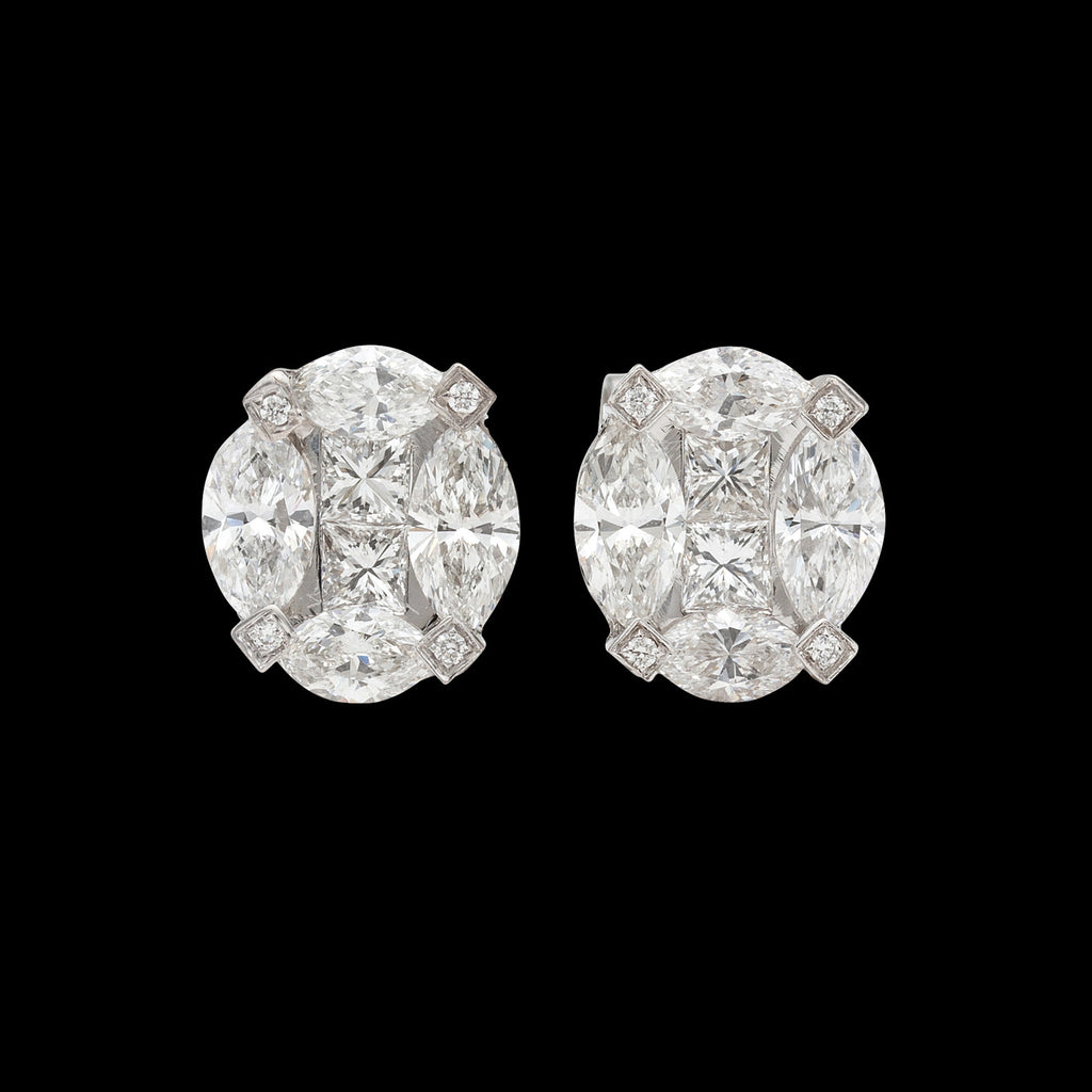 Mixed Cut 2.03ct Diamond Stud Earrings