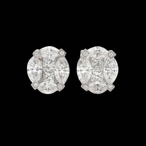Mixed Cut 2.03ct Diamond Stud Earrings