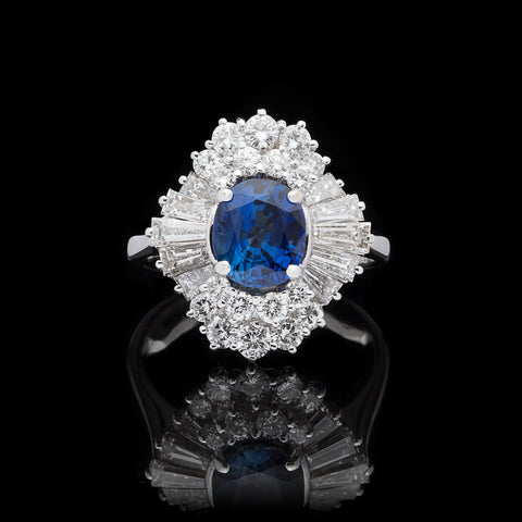 2 Carat Sapphire & Diamond Cocktail Ring