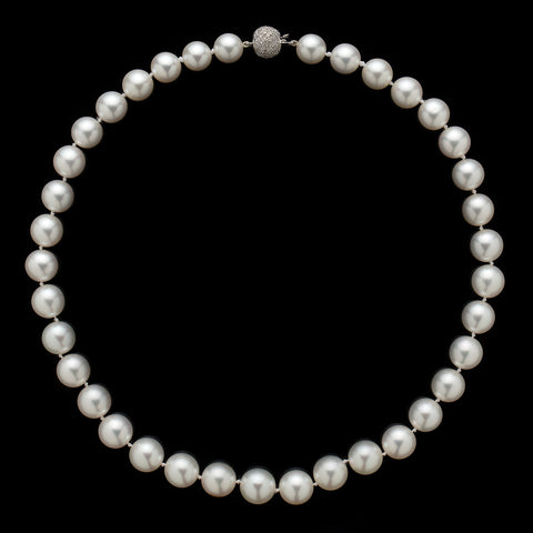 South Sea Pearl Necklace With Diamond Ball Clasp