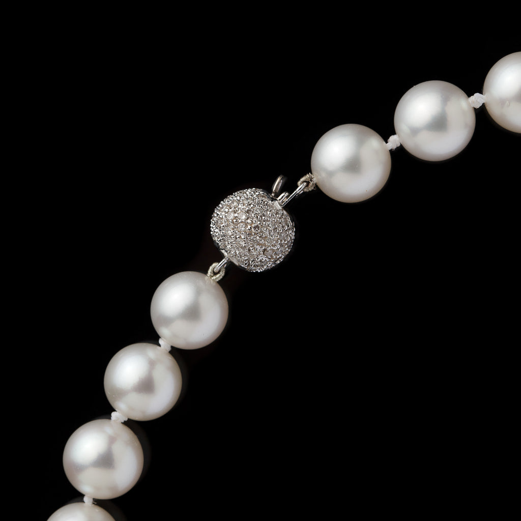 South Sea Pearl Necklace With Diamond Ball Clasp