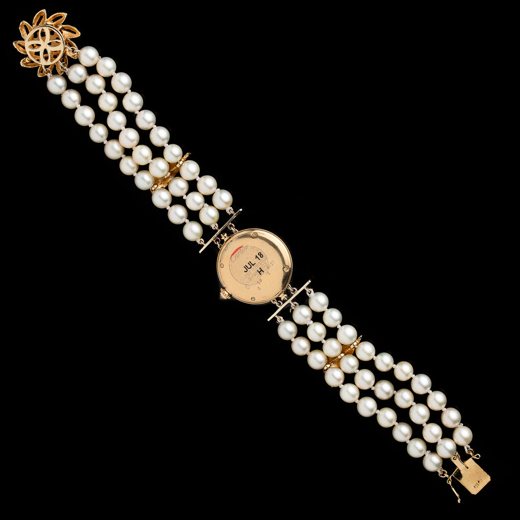 One-Of-A-Kind Cartier Diamond & Pearl Gold Watch