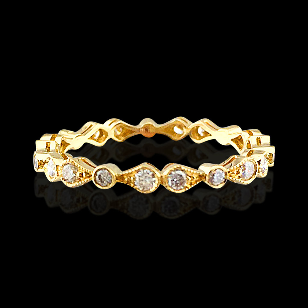 Diamond & 18k Yellow Gold French Eternity Band