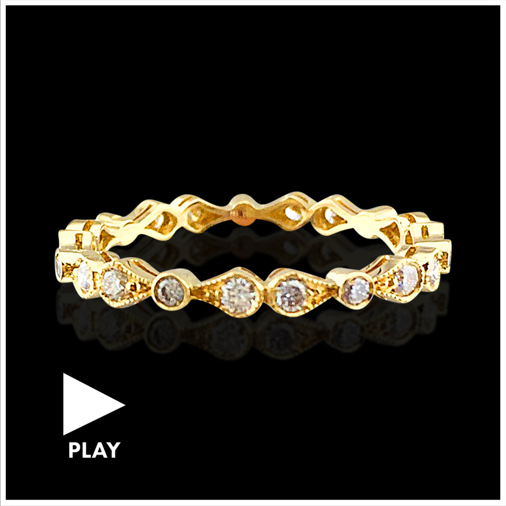 Diamond & 18k Yellow Gold French Eternity Band