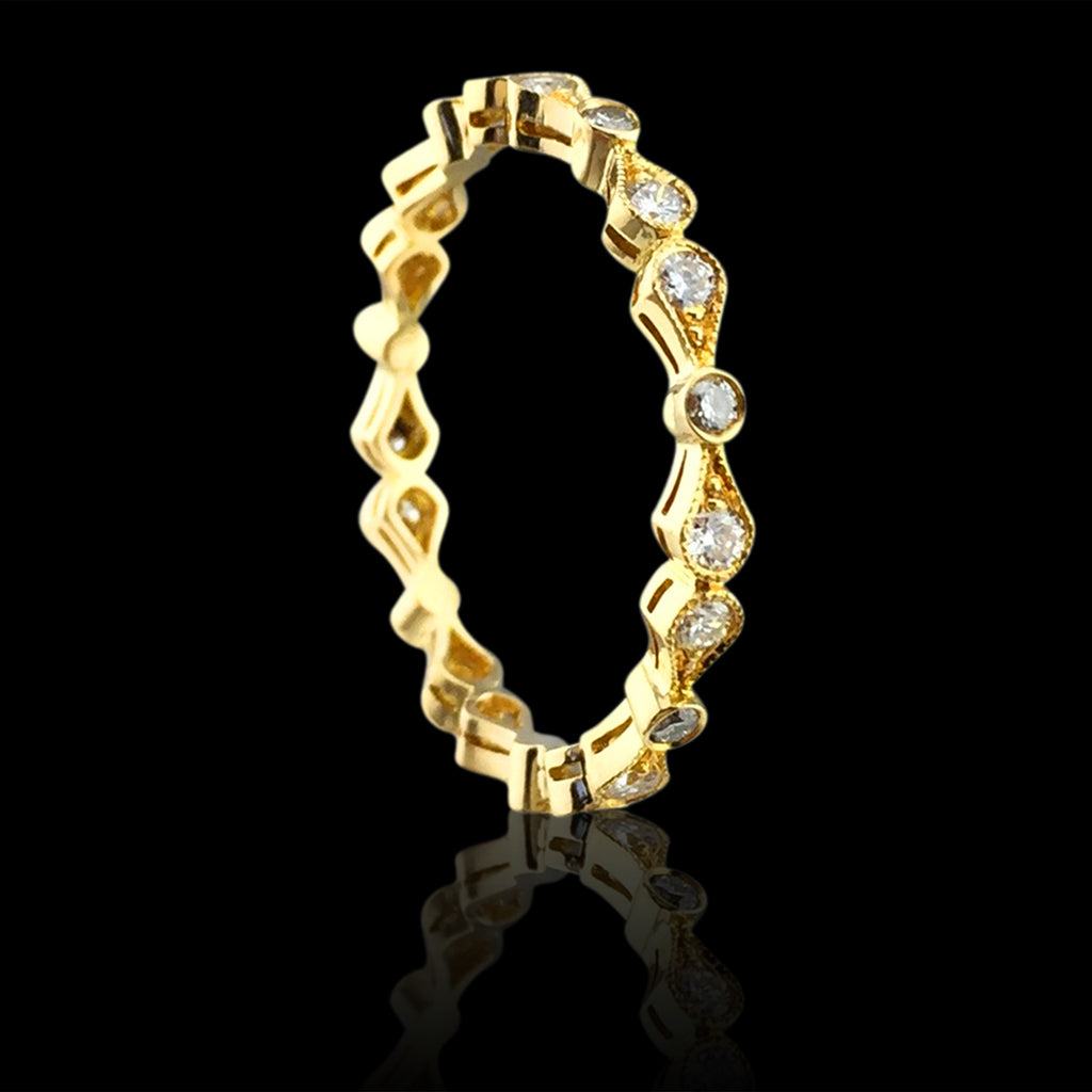 Diamond & 18k Yellow Gold French Eternity Band