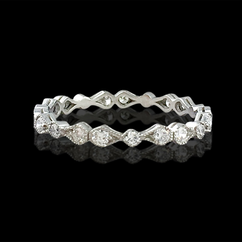 Custom French Platinum Diamond Eternity Band