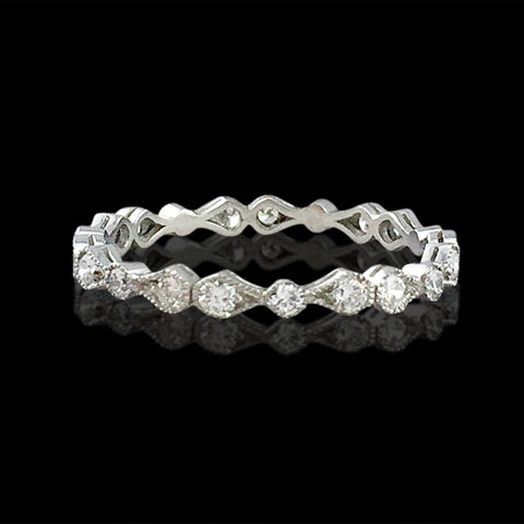 Custom French Platinum Diamond Eternity Band