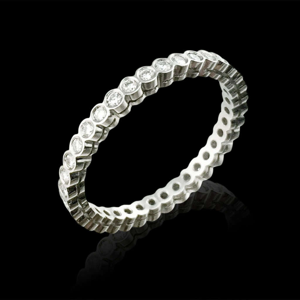 Custom French Platinum Diamond Eternity Band