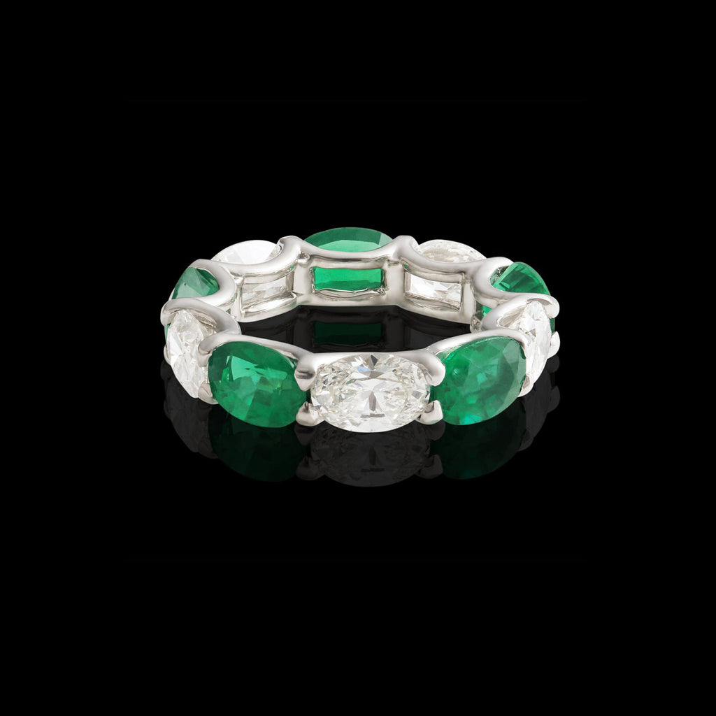 Emerald & Diamond Eternity Band by Daniel K.