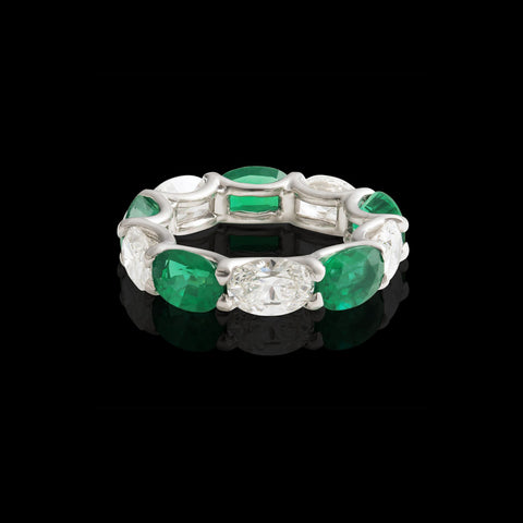 Emerald & Diamond Eternity Band by Daniel K.