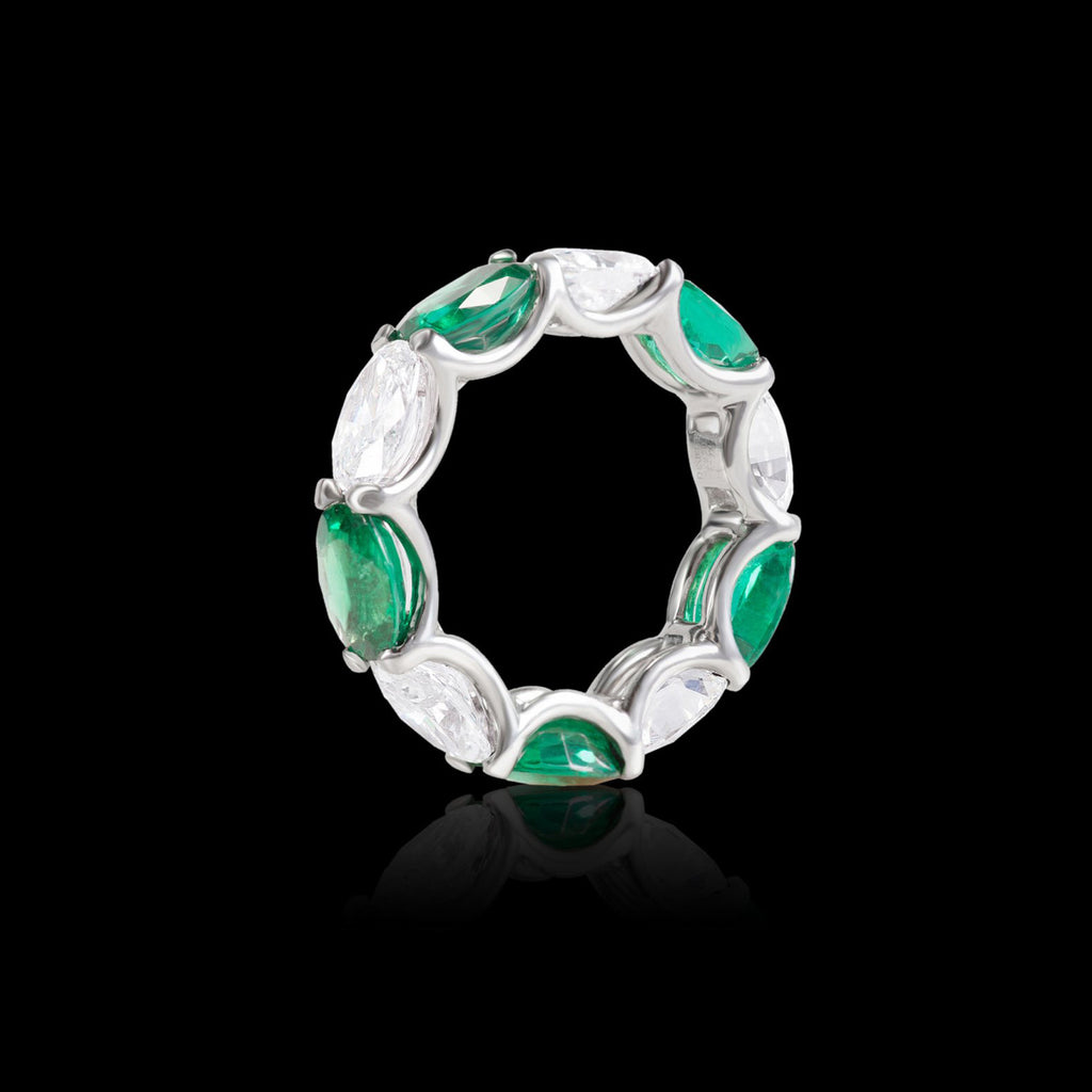 Emerald & Diamond Eternity Band by Daniel K.