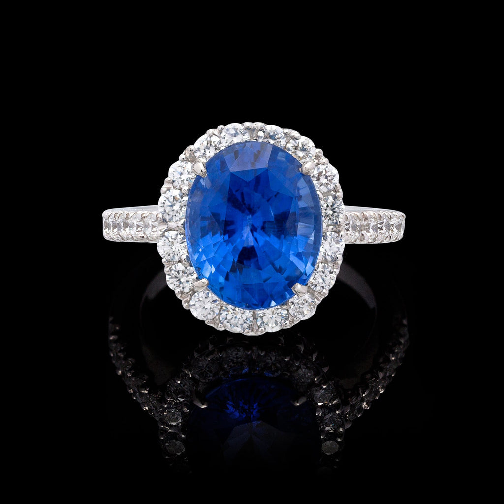 Sri Lankan Sapphire and Diamond Ring