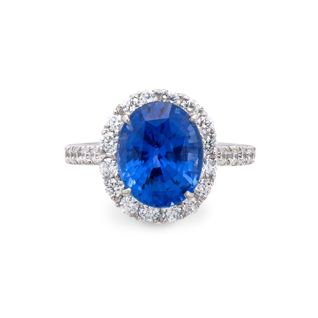 Sri Lankan Sapphire and Diamond Ring