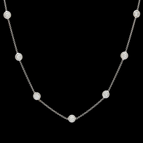 18kt White Gold Diamonds By The Yard Necklace