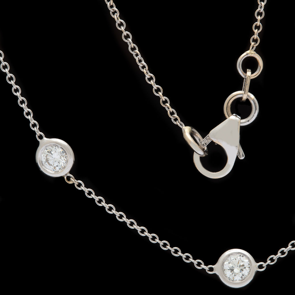 18kt White Gold Diamonds By The Yard Necklace