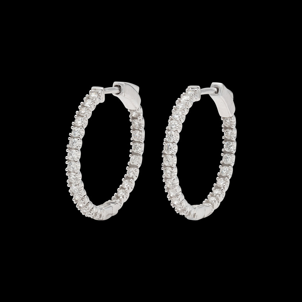 Inside/Out Diamond Hoop Earrings