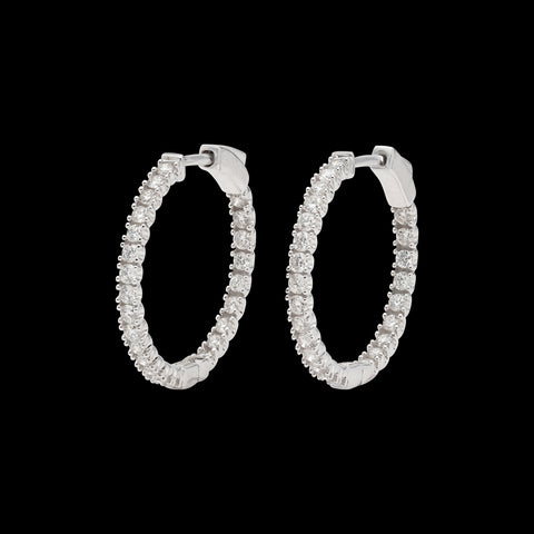 1.00 carat Inside/Out Diamond Hoops