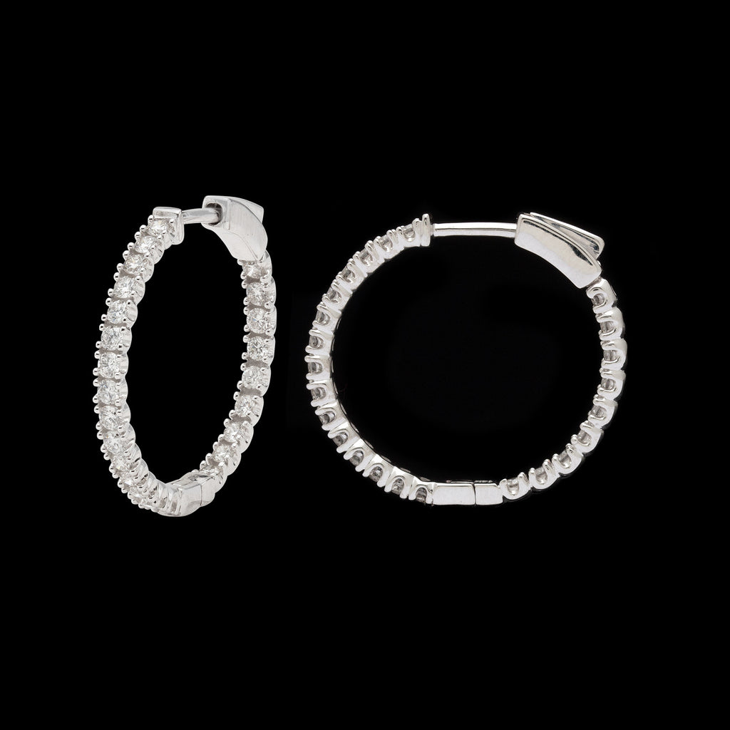 Inside/Out Diamond Hoop Earrings
