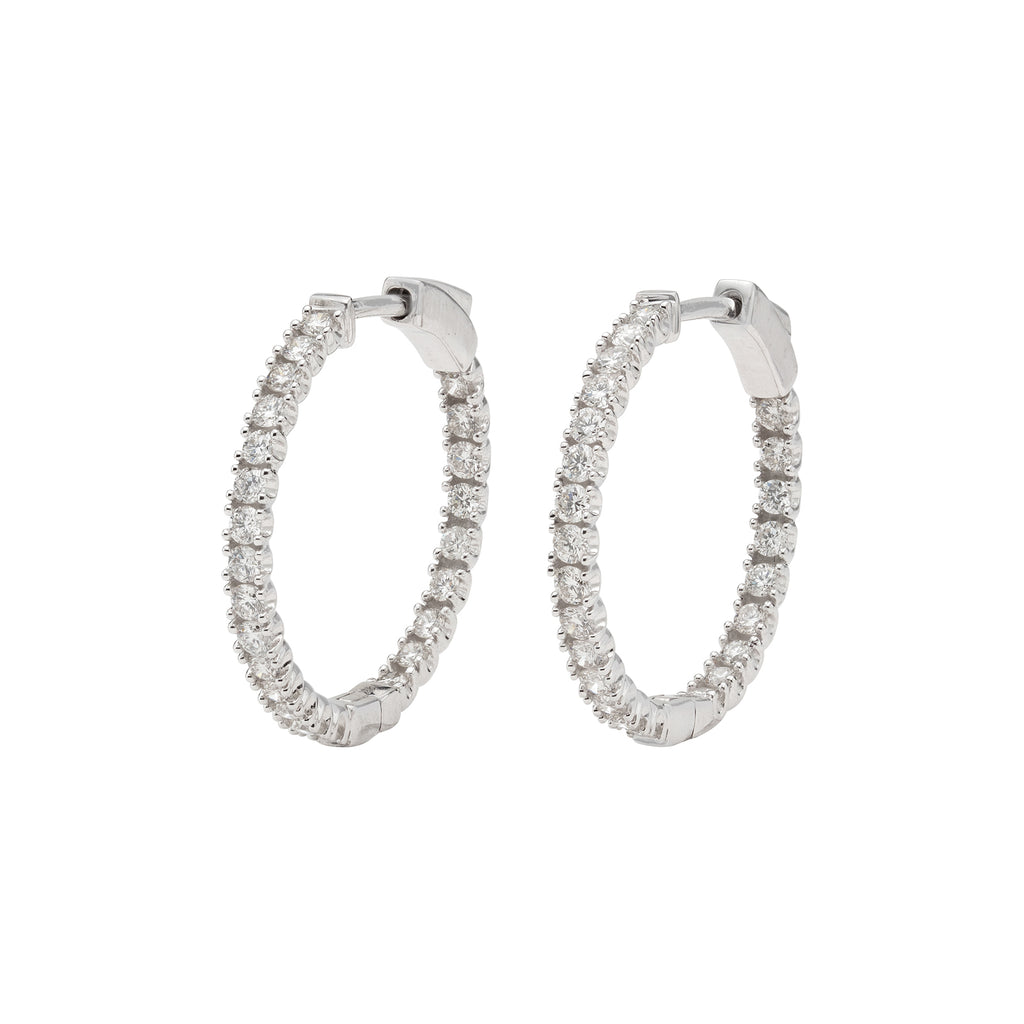 1.00 carat Inside/Out Diamond Hoops