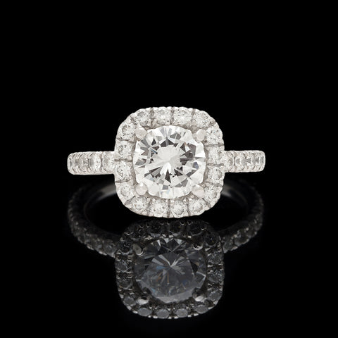 GIA 1.20 carat Round Diamond Halo Engagement Ring