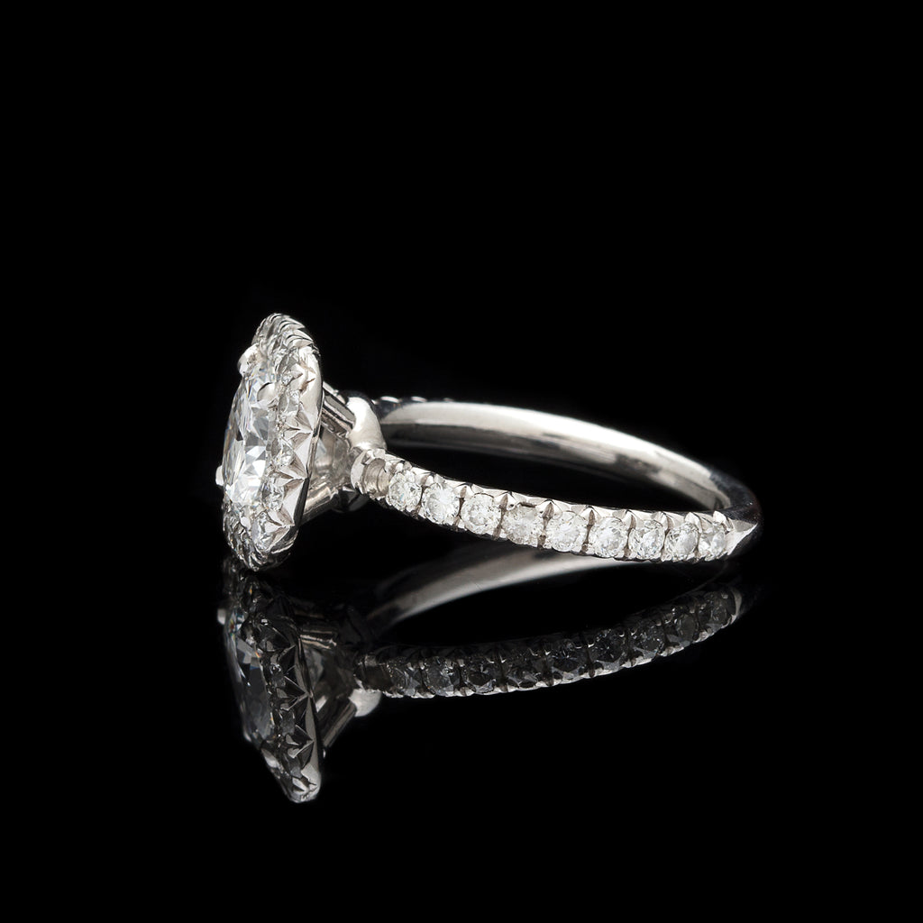 GIA 1.20 carat Round Diamond Halo Engagement Ring