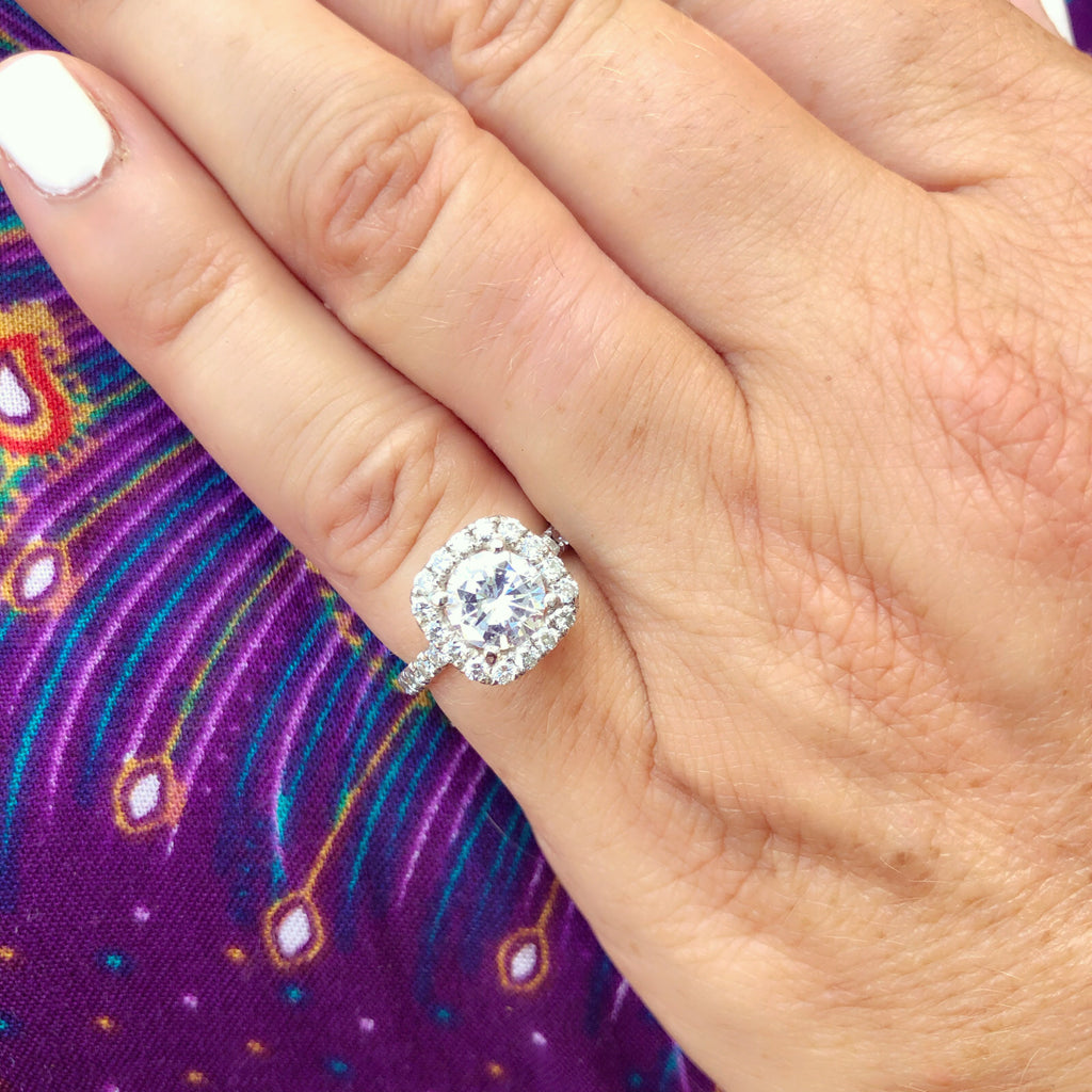 GIA 1.20 carat Round Diamond Halo Engagement Ring