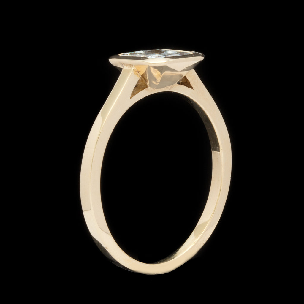 1.02 carat Radiant Cut Diamond in Custom 18k Yellow Gold Mounting