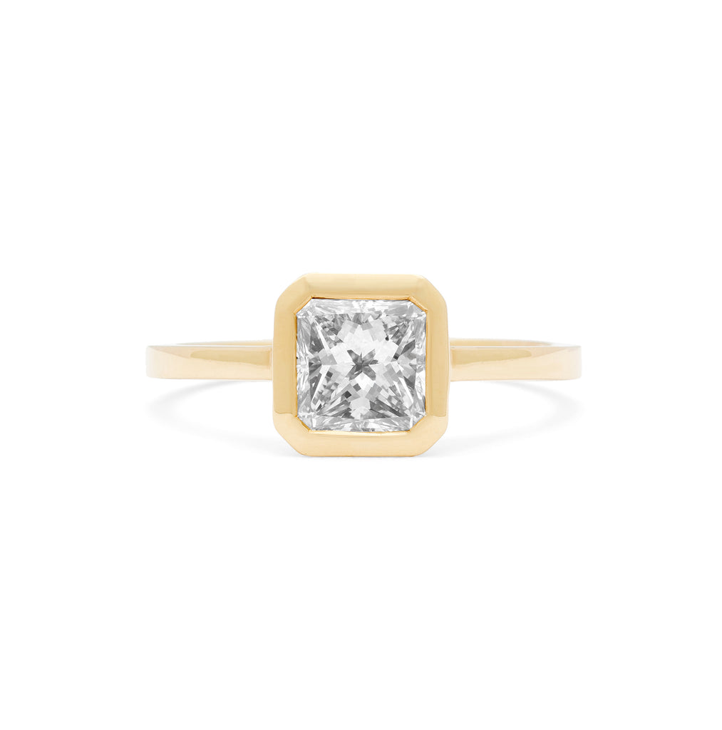 1.02 carat Radiant Cut Diamond in Custom 18k Yellow Gold Mounting