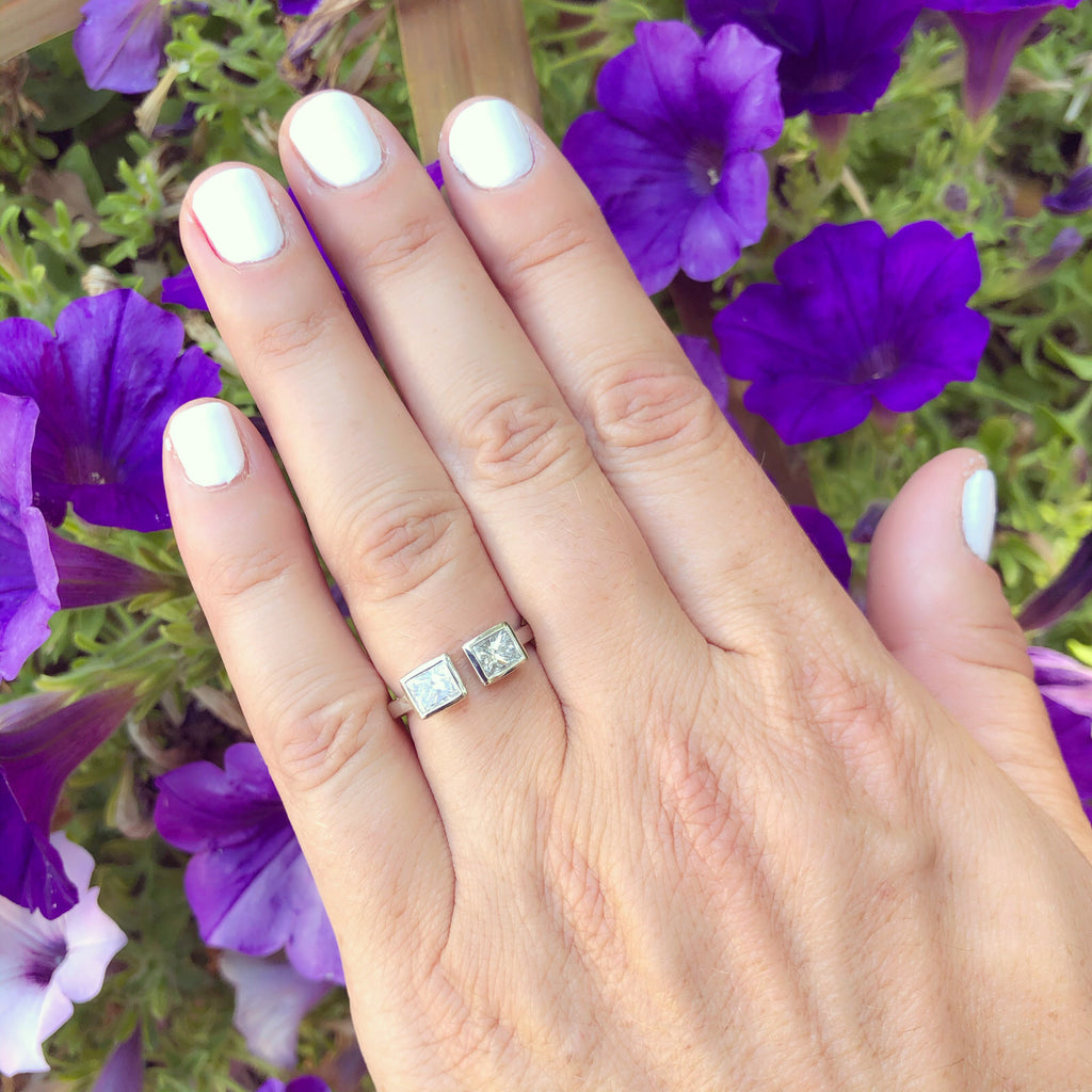 Custom 18kt White Gold Ring Featuring Repurposed Diamonds