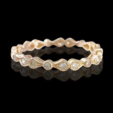 Diamond & 18k Rose Gold Eternity Band