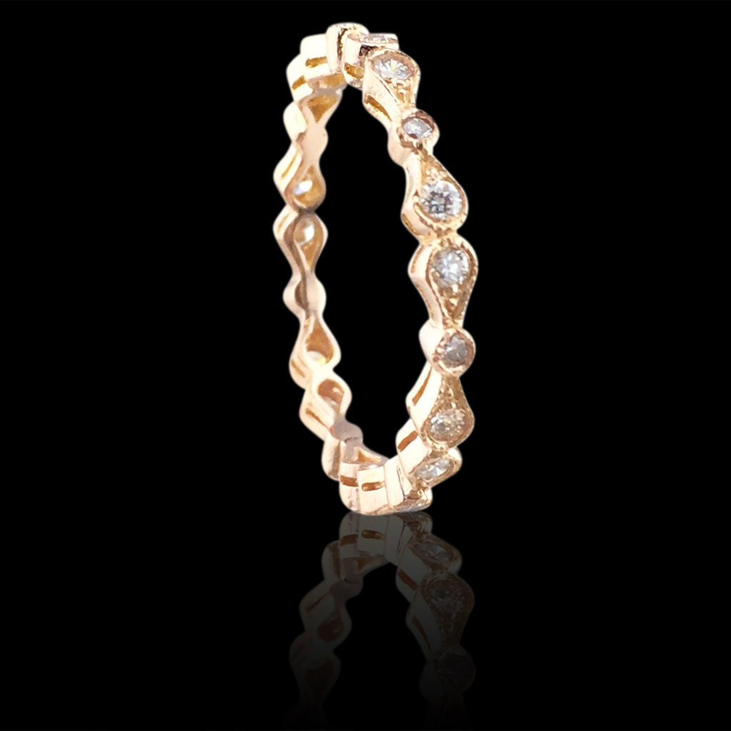 Diamond & 18k Rose Gold Eternity Band