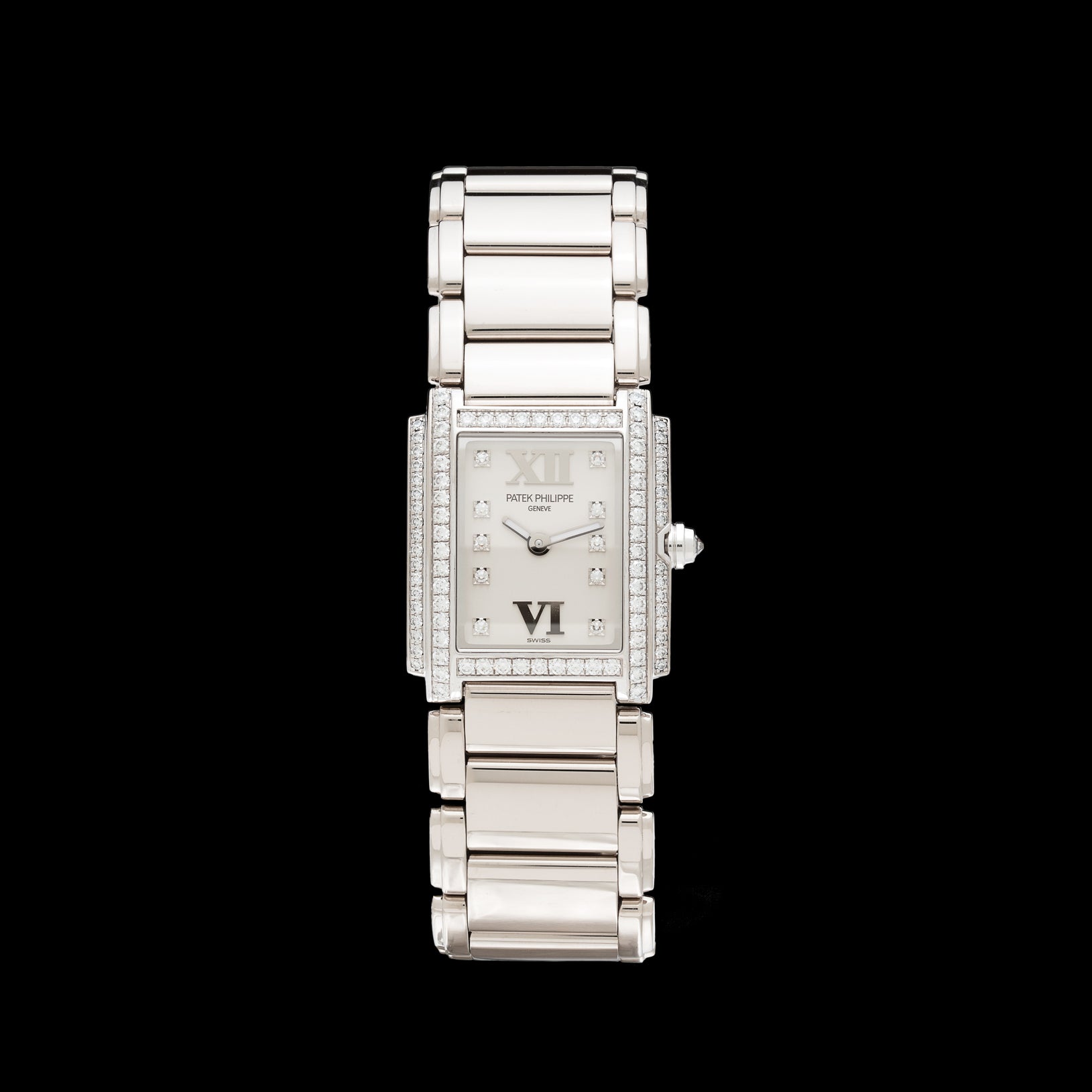 Patek Philippe Twenty-4 Ladies White Gold Diamond Watch 66mint