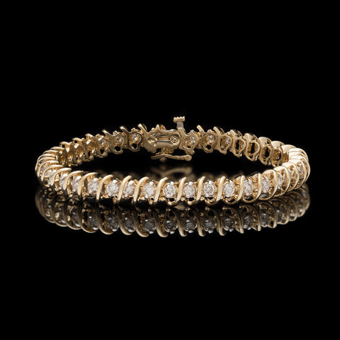 Yellow Gold Diamond Line Bracelet