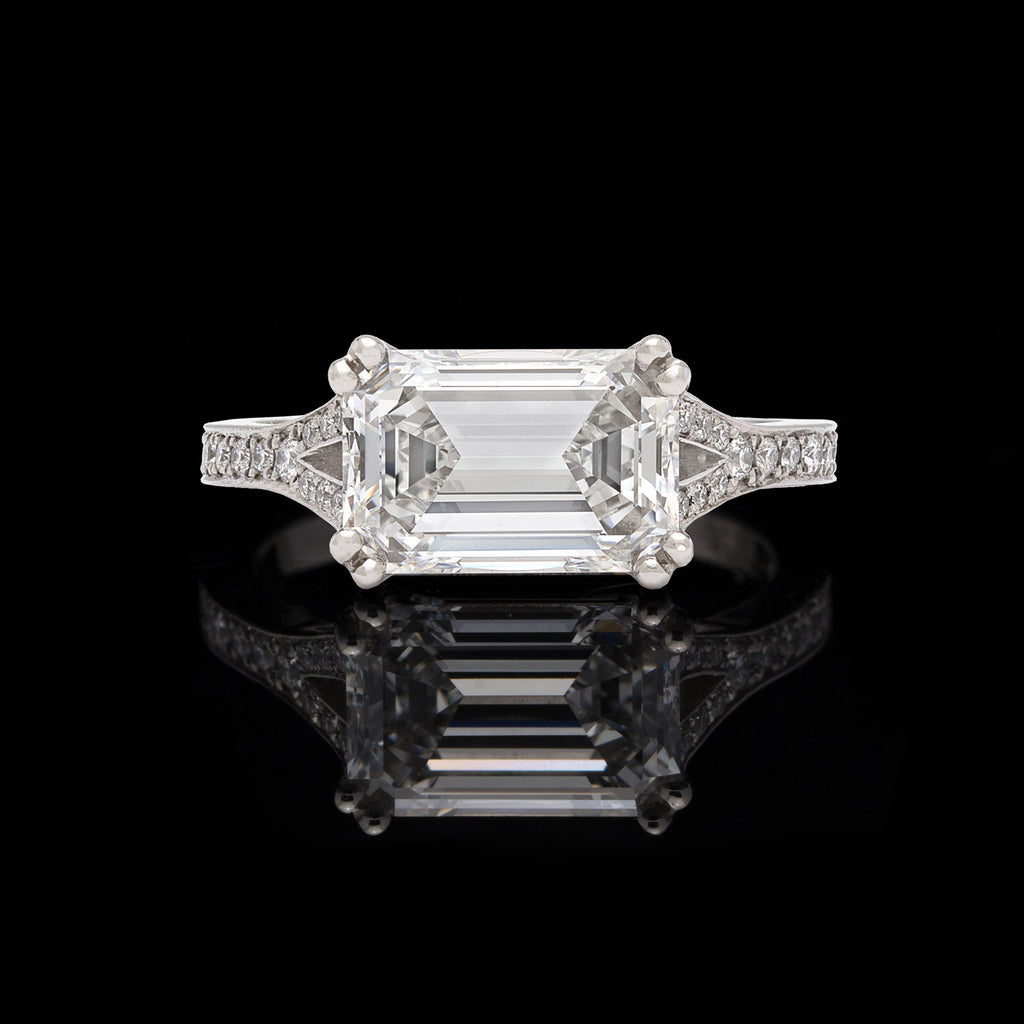 Incredible 2.74 carat GIA E/VS1 Emerald Cut Diamond Platinum Ring