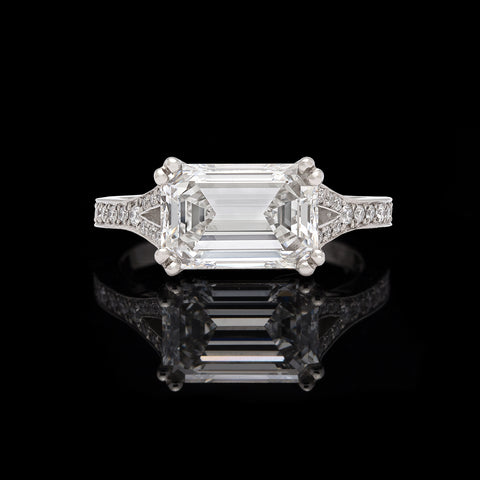 Incredible 2.74 carat GIA E/VS1 Emerald Cut Diamond Platinum Ring