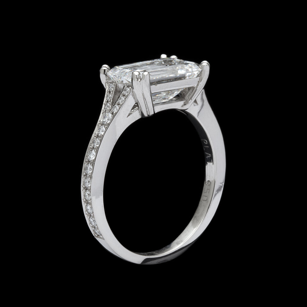 Incredible 2.74 carat GIA E/VS1 Emerald Cut Diamond Platinum Ring