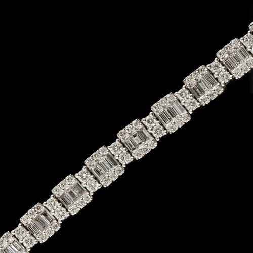 6.50ct tw Round Baguette Diamond Bracelet1
