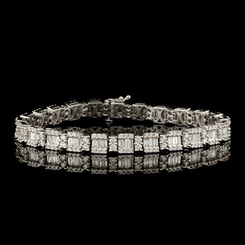 6.50ct tw Round Baguette Diamond Bracelet2