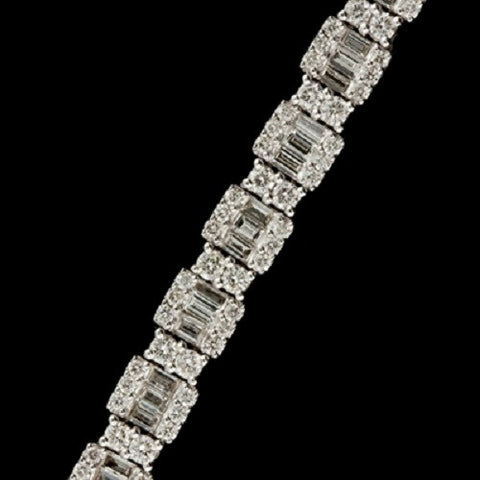 6.50ct tw Round Baguette Diamond Bracelet