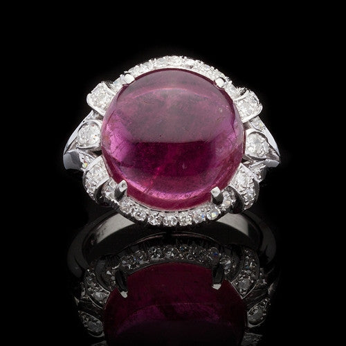 9.25ct Pink Tourmaline & Diamond Cocktail Ring