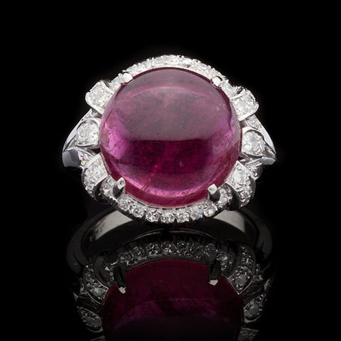 9.25ct Pink Tourmaline & Diamond Cocktail Ring