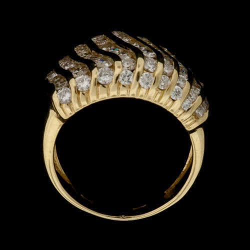 Abstract Rows of Diamonds Ring3