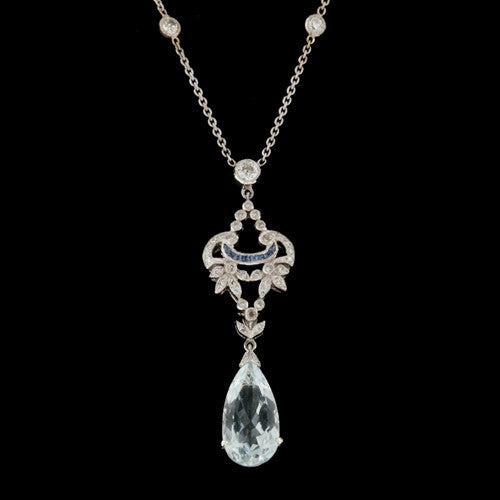 Aquamarine & Diamond 18KT Necklace1