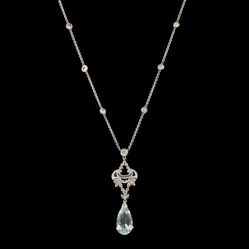 Aquamarine & Diamond 18KT Necklace