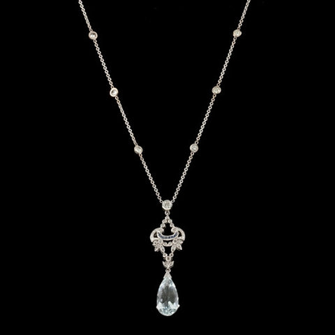Aquamarine & Diamond 18KT Necklace