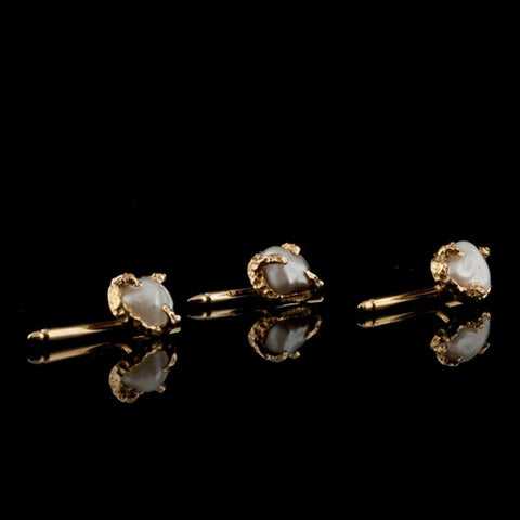 Baroque Pearl 5pc Cuff Link & Stud Set