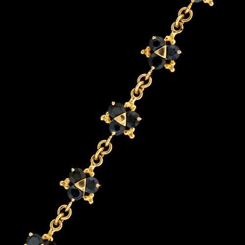 Blue Sapphire Trio Clusters Bracelet