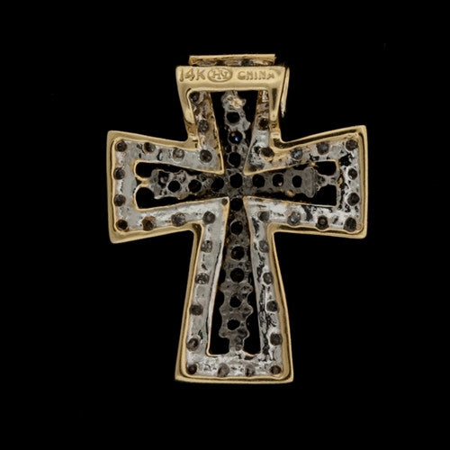 Brown & White Diamond Cross1